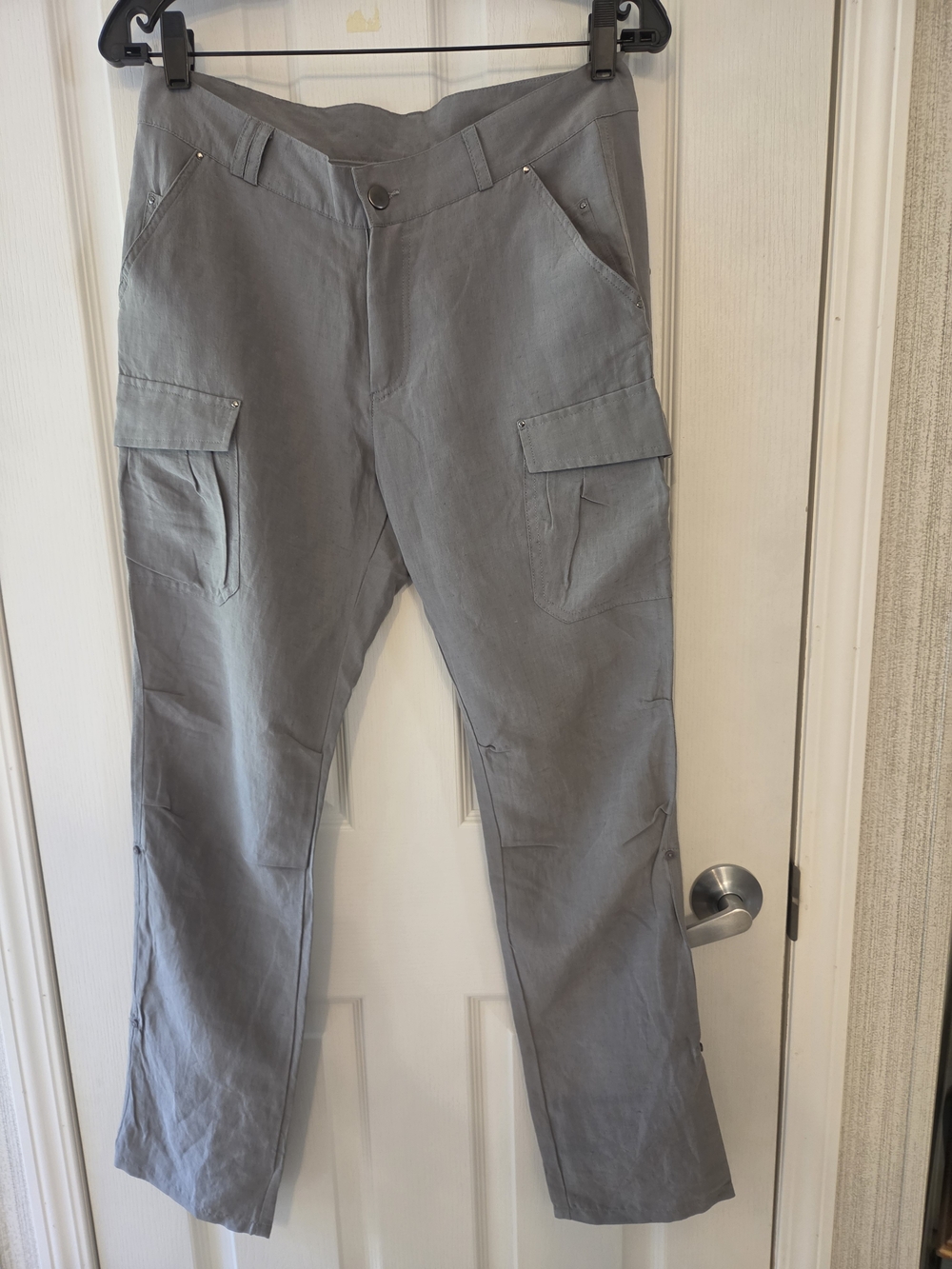 Vintage Gold Hawk Light Gray Cargo Pants - Utility Style